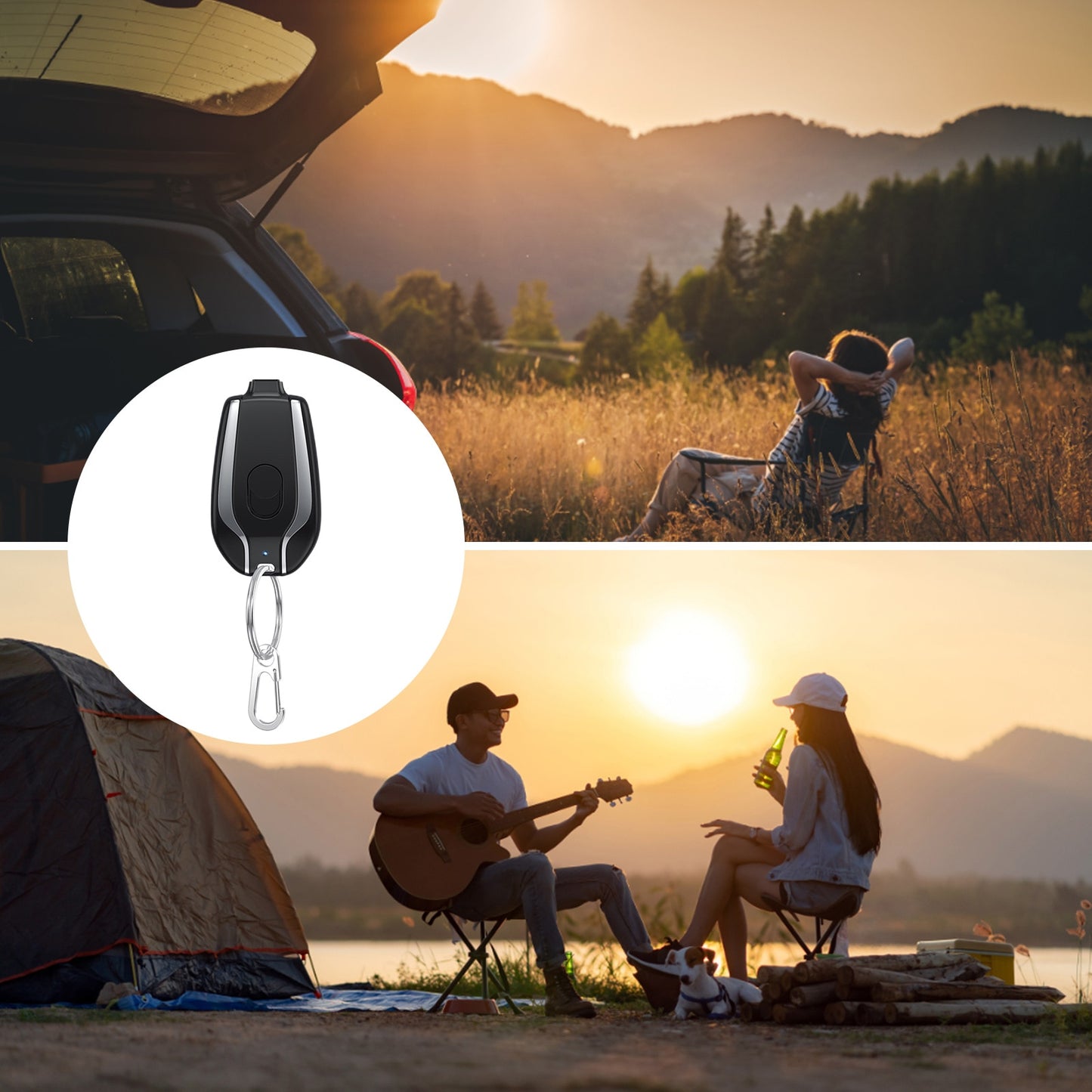 Android Keychain Phone Charger Emergency Power Banks Retractable Plug Power Fast Charging