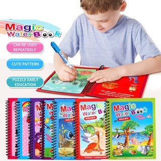 Magic Water Book Painting Drawing Coloring Board Book Magic Water Pen ( Random Book )