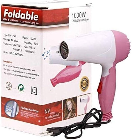 Professional foldable hair dryer machine for girls/men/women comes with 2 speeds fashion hair style machine portable 1000 watt hair dryer